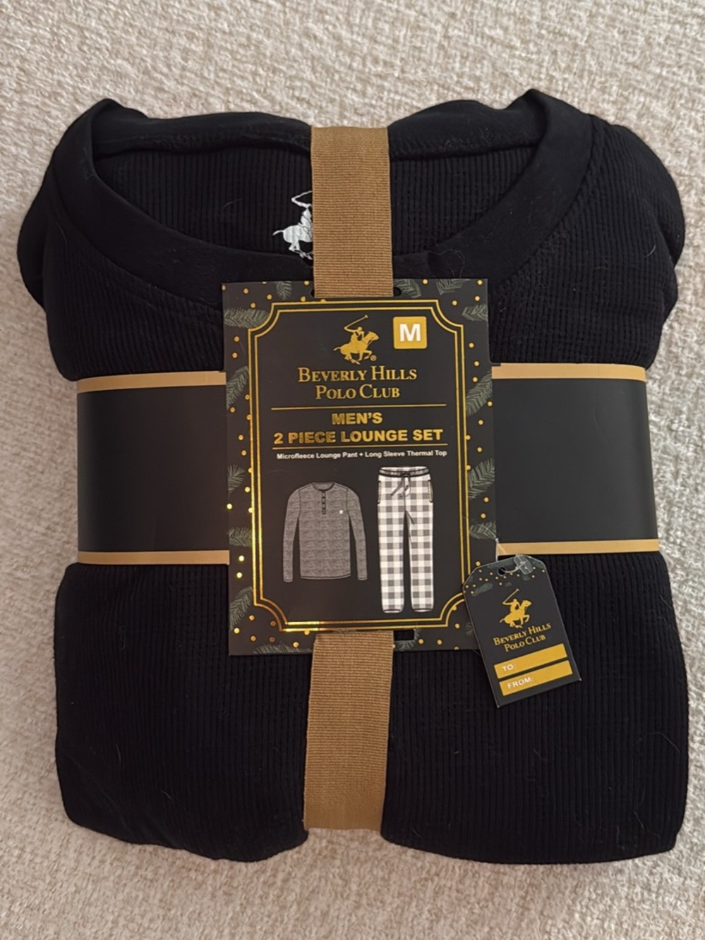 Beverly Hills Polo Club Men's Black 2-Piece Lounge Set